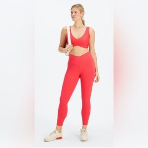 NWOT: Oasis PureLuxe HW Crossover 7/8 Legging (Strawberry Red) SIZE L